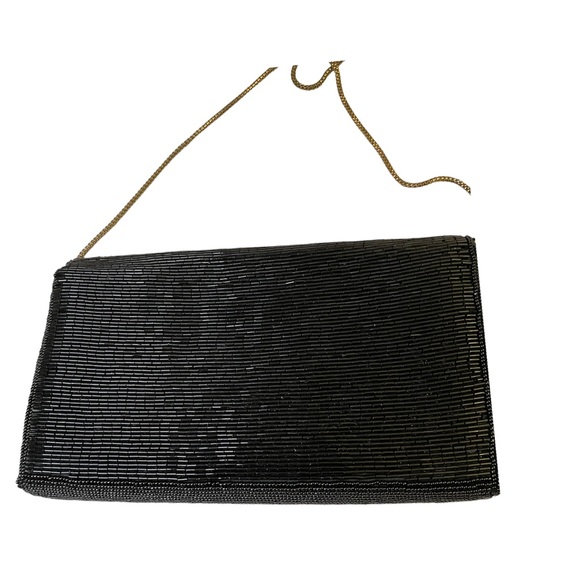 VINTAGE 1960’s Walborg Clutch Purse with Brass Crossbody Strap - Picture 9 of 15